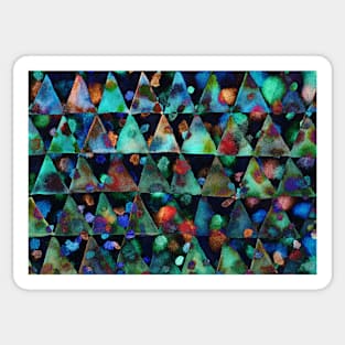 Background with triangles and dots in blue tones. Sticker